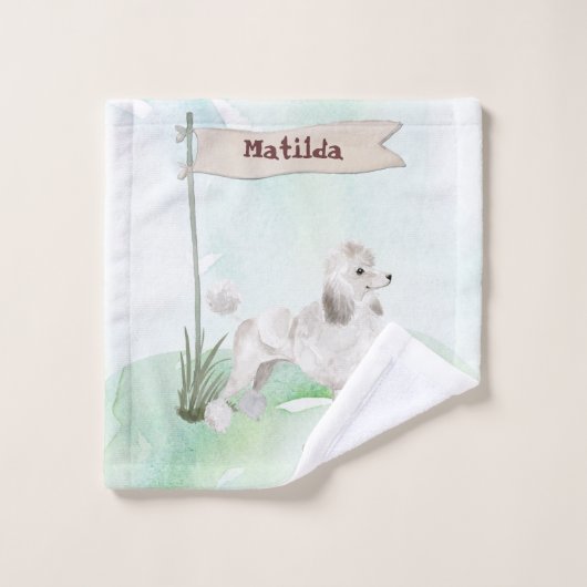Aangepaste naam Witte Pet Dog Bad Handdoek (Wasdoekje)