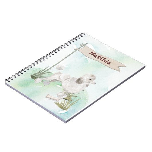 Aangepaste naam Witte Pet Dog Notitieboek (Linkerzijde)