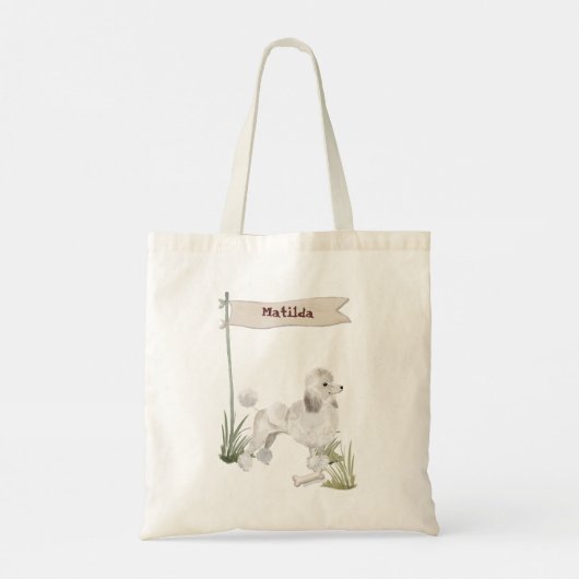 Aangepaste naam Witte Pet Dog Tote Bag (Achterkant)
