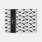 Aangepaste naam witte rol derby sterren fleece deken (Voorkant (Horizontaal))