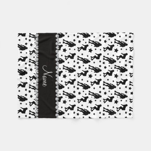 Aangepaste naam witte rol derby sterren fleece deken (Voorkant (Horizontaal))