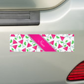 Aangepaste naam witte roze kosmoslima's bumpersticker (Op auto)