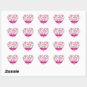 Aangepaste naam witte roze kosmoslima's hart sticker (Vel)