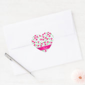 Aangepaste naam witte roze kosmoslima's hart sticker (Envelop)