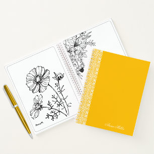 Aangepaste Naam witte vector Patroon Goud Notitieb Notitieboek