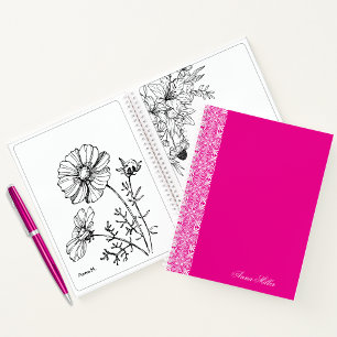 Aangepaste naam witte vector patroon notitieboek