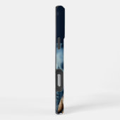 Aangepaste naam Wolf Wolven Huilen bij de maan iPhone Hoesje (Rechterkant)