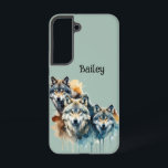 Aangepaste Naam Wolven Wolf Wildlife Natuur Animal Samsung Galaxy Hoesje<br><div class="desc">Aangepaste Naam Wolven Wolf Wildlife Natuur Dierlijke Kunst aan te passen met jouw naam</div>