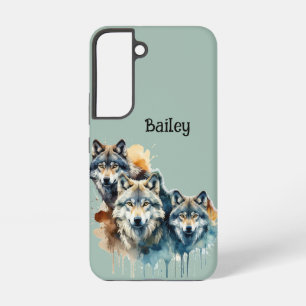 Aangepaste Naam Wolven Wolf Wildlife Natuur Animal Samsung Galaxy Hoesje