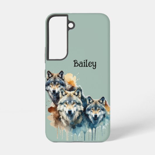 Aangepaste Naam Wolven Wolf Wildlife Natuur Animal Samsung Galaxy Hoesje (Achterkant)