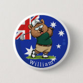 Aangepaste naam Wombat Ronde Button 5,7 Cm (Voorkant)