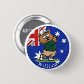 Aangepaste naam Wombat Ronde Button 5,7 Cm (Voorkant /achterkant)