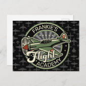 Aangepaste naam WWII Militaire brandweervlakte Ret Briefkaart (Voorkant / Achterkant)
