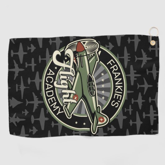 Aangepaste naam WWII Militaire brandweervlakte Ret Golfhanddoek (Horizontaal)