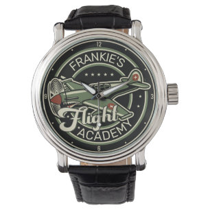 Aangepaste naam WWII Militaire brandweervlakte Ret Horloge