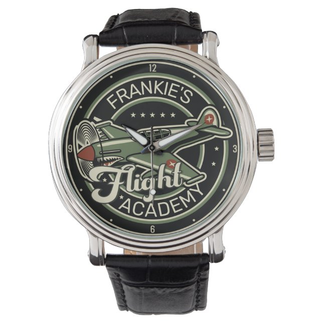 Aangepaste naam WWII Militaire brandweervlakte Ret Horloge (Voorkant)