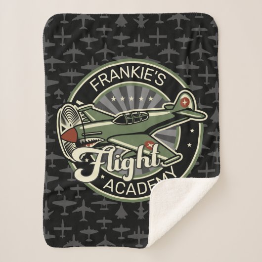 Aangepaste naam WWII Militaire brandweervlakte Ret Sherpa Deken (Voorkant)