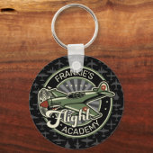 Aangepaste naam WWII Militaire brandweervlakte Ret Sleutelhanger (Voorkant)