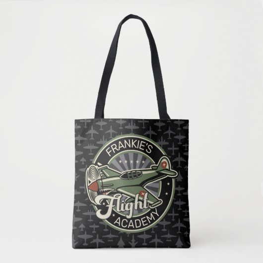 Aangepaste naam WWII Militaire brandweervlakte Ret Tote Bag (Voorkant)