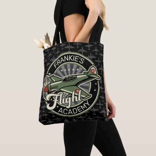 Aangepaste naam WWII Militaire brandweervlakte Ret Tote Bag (Dichtbij)