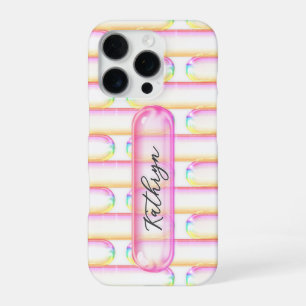 Aangepaste naam Y2K UI Pill Glas Knop iPhone 16 Pro Hoesje