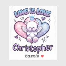 Aangepaste naam Y2K vinyl sticker Cute engel beer