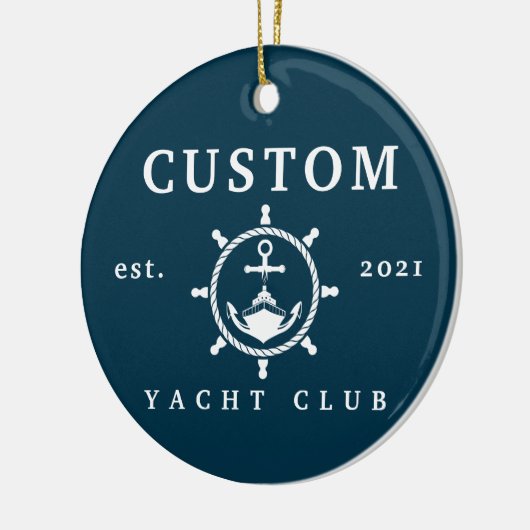 Aangepaste naam Yacht Ornament, Aangepaste Jacht D Keramisch Ornament (Links)