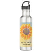 Aangepaste naam Yoga Instructor Sunflower Waterfles (Voorkant)