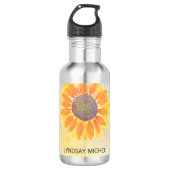 Aangepaste naam Yoga Instructor Sunflower Waterfles (Voorkant)