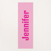Aangepaste Naam Yoga Mat – Roze & Magenta Geperson (Voorkant)