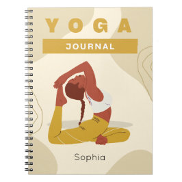 Aangepaste naam yoga modern kleurrijk trendy journ notitieboek