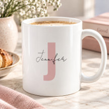 Aangepaste naam zachte roze roze initiaal letter s
