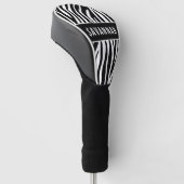 Aangepaste naam Zebra Dierenbeschermingspatroon Kl Golfheadcover (Schuin)