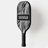 Aangepaste naam Zebra Dierenbeschermingspatroon Kl Pickleball Paddle (Links)