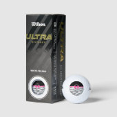 Aangepaste naam zebra gestreepte roze boog golfballen (Verpakking)