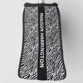Aangepaste naam zebra patroon golfheadcover (Draai 90)
