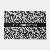 Aangepaste naam zebrapatroon deurmat (Voorkant)