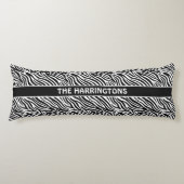 Aangepaste naam zebrapatroon lichaamskussen (Voorkant)