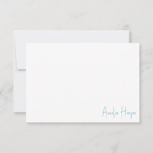 Aangepaste Naam Zee Schildpad Wit & Turquoise Bedankkaart (Achterkant)