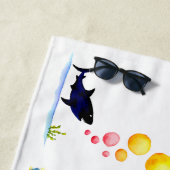 Aangepaste naam Zeeleven Zomerstrandhanddoek Strandlaken (In situ)