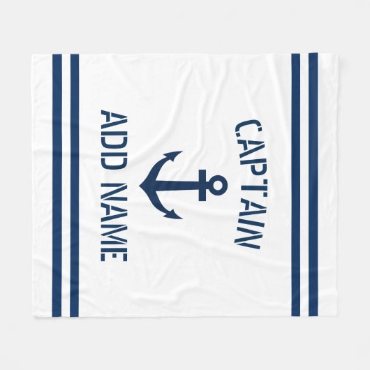 Aangepaste naam zeeman-kapitein vaartuig voor anke fleece deken (Voorkant (Horizontaal))