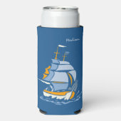 Aangepaste naam zeilboot seltzer blikjeskoeler (Seltzer Achterkant)