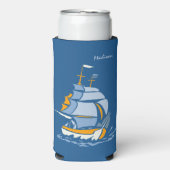 Aangepaste naam zeilboot seltzer blikjeskoeler (Seltzer Voorkant)