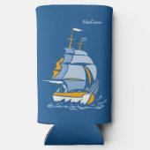 Aangepaste naam zeilboot seltzer blikjeskoeler (Achterkant)
