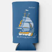 Aangepaste naam zeilboot seltzer blikjeskoeler (Voorkant)