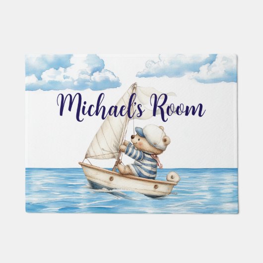 Aangepaste naam Zeiler Teddy Bear Deurmat (Voorkant)