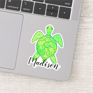 Aangepaste naam Zen Mandala Turtle Sticker