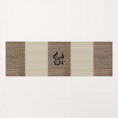 Aangepaste naam Zen Om Beige Tatami Print Rustic Yogamat (Achterkant (horizontaal))