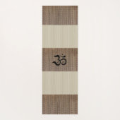 Aangepaste naam Zen Om Beige Tatami Print Rustic Yogamat (Achterkant)