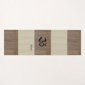 Aangepaste naam Zen Om Beige Tatami Print Rustic Yogamat (Voorkant (horizontaal))